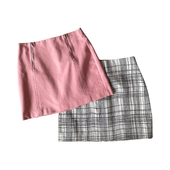 LOFT Dresses & Skirts - Bundle of 2 Loft Skirts Pink and Black/White Size 6